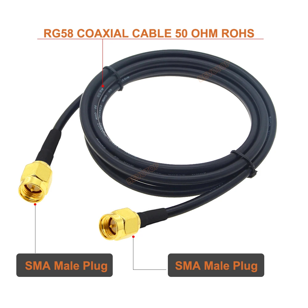 1 м 2 5 10 20 SMA штекер RG58 50 Ом коаксиальный кабель WiFi антенный удлинительный разъем