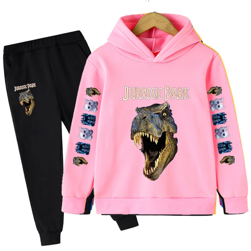 

Jurassic World Dominion Sets Child Tracksuit Boys Clothing Kids Hoodie+pants Suit Fashion Casual wild Baby Clothes Girls Clothes