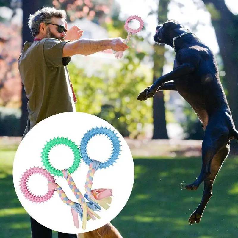 

Жевательные игрушки для собак, жевательные игрушки для собак, хорошая эластичность и взаимодействие, жевательные игрушки для собак с круглым дизайном для шлифовки зубов