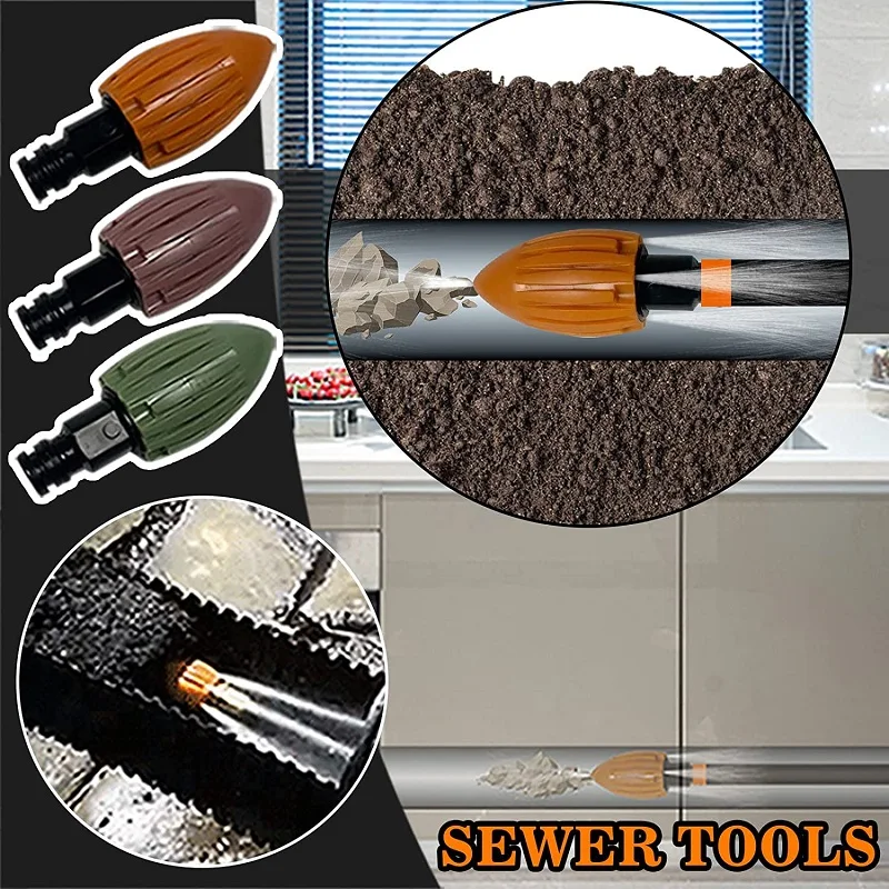 

Unblocker Plunger Flush Pipe Stripper Water Rocket Washer Nozzles Cleaning Tools Gadgets Useful Things for Home Sewer Sewage