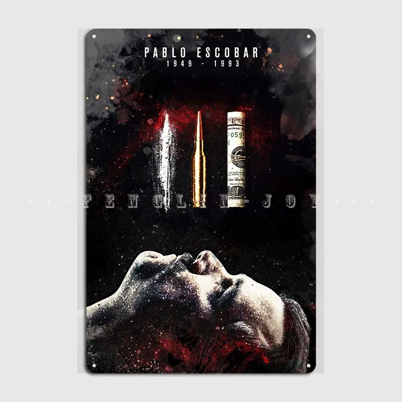 

Стена из металла в стиле ретро, лорд Пабло, Эскобар, наркос