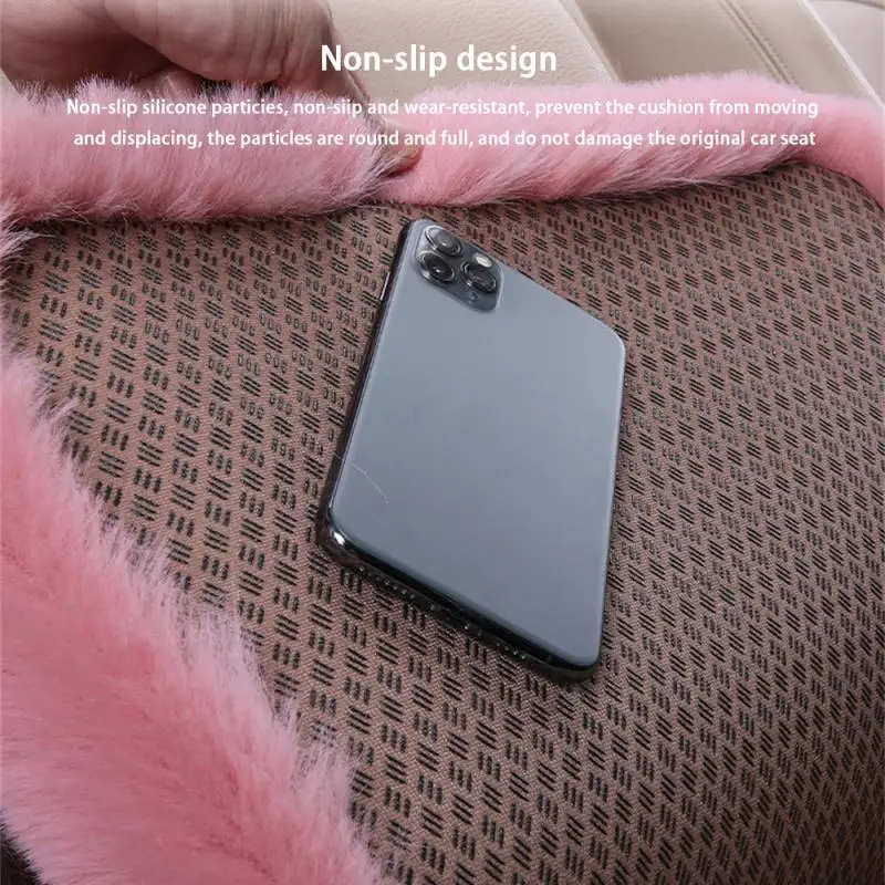 Зимняя плюшевая подушка для автомобильного сиденья из кроличьего меха зимняя