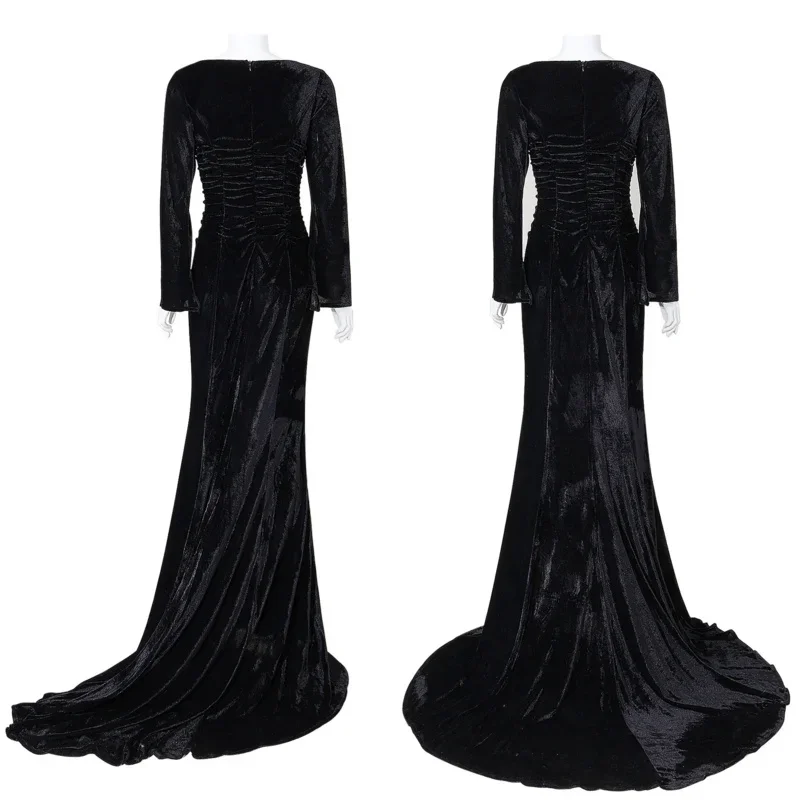 Женский костюм для косплея Morticia, черный сексуальный облегающий парик, искусственное вечернее платье для Хэллоуина и карнавала (art.: 3920c92ea8eb9) - 3920c92ea8eb9