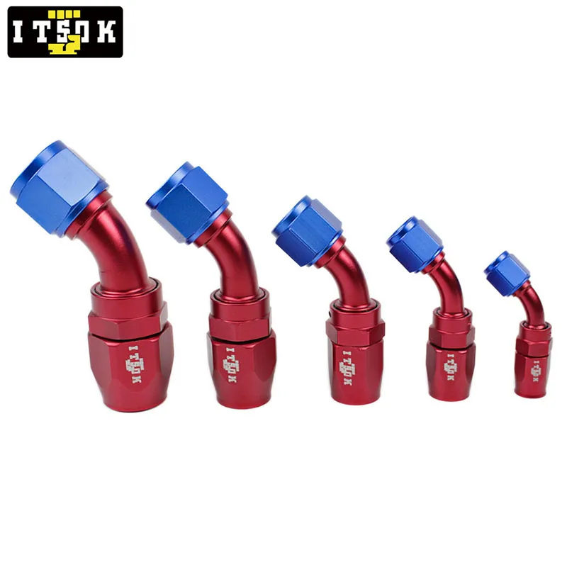 Универсальный Алюминиевый шланг для масла 1 шт. AN4 AN6 AN8 AN10 AN12 0 ° 45 90