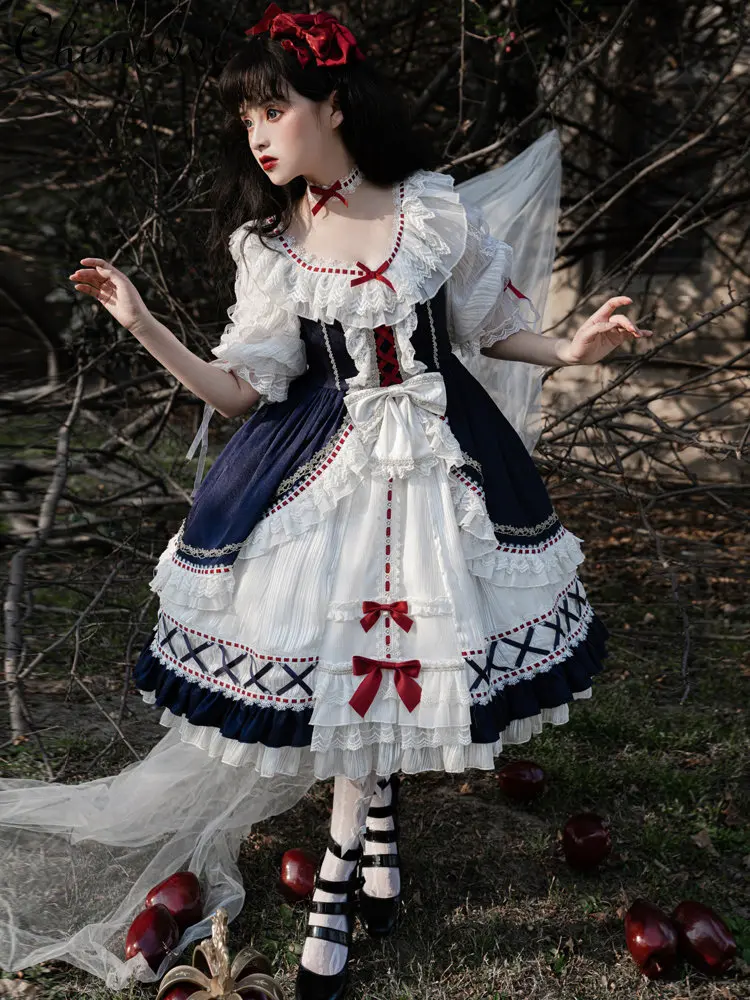 

Original Lolita Op Dress 2023 Summer Dress New High-End and Fashionable Lace Girl Style High Waist Sweet Temperament Dress Women