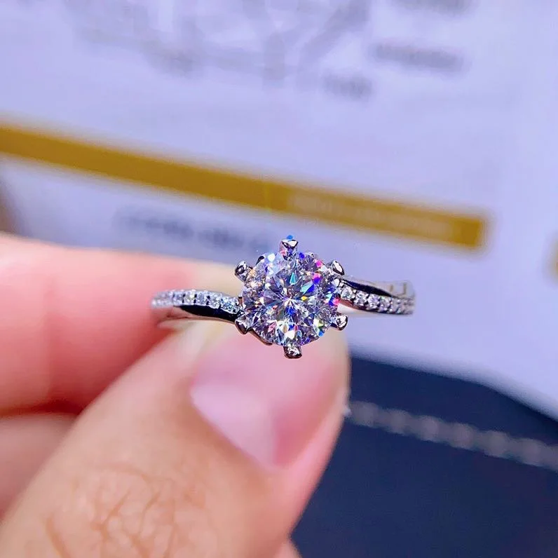 

Новые восемь сердец и стрелы покрыты вспышкой PT950 алмазным цирконием имитация Mosan открытое женское кольцо
