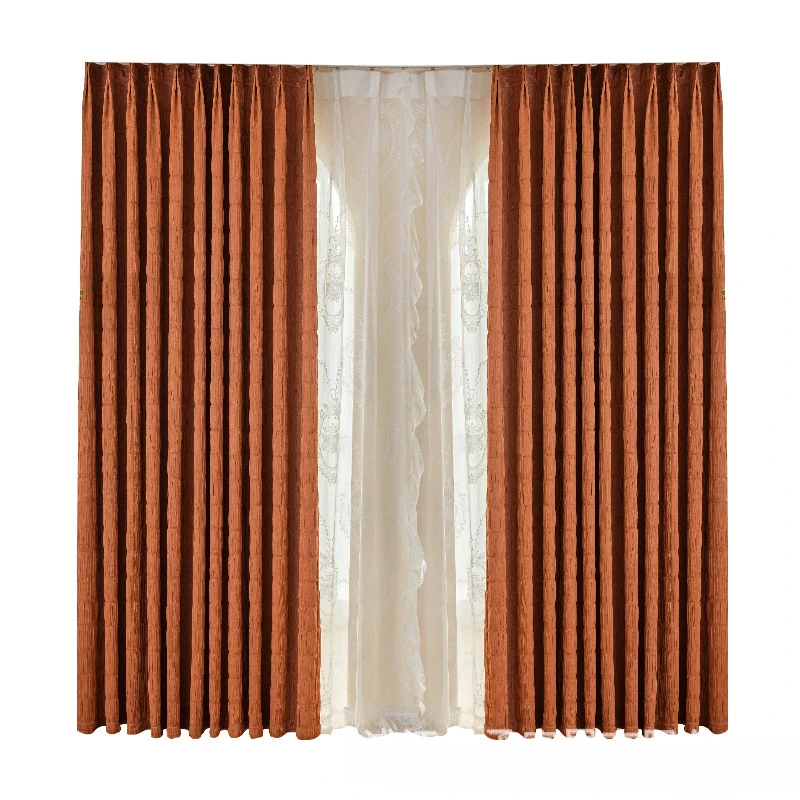 Японские шторы из хлопка и льна для гостиной спальни затемняющие с молочным чаем