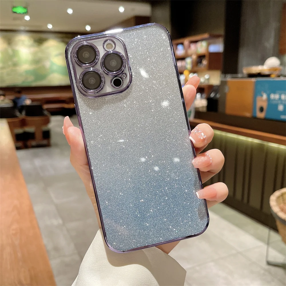

Блестящий градиентный чехол для iphone 14 13 12 11 Pro Max, дизайнерский защитный чехол для камеры для iphone 11 14 13 12, мягкие чехлы для телефонов, новинка