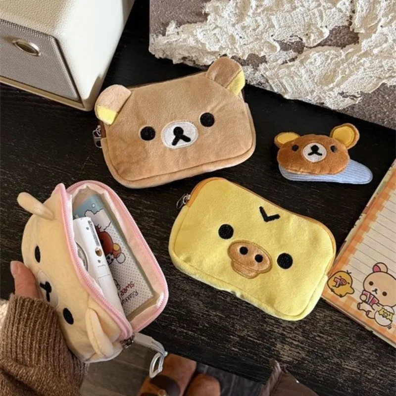 Фото Креативный кошелек-монетница Rilakkuma, периферийный аксессуар, сумка для хранения карт Korilakkuma, небольшая сумка для хранения, подарок на день рождения. №3