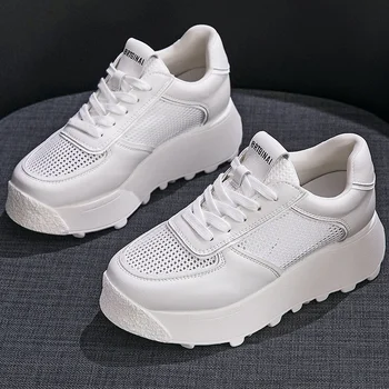 Spring Wedges Ladies Casual Sports Little White Shoe Women Internal Increase Sneakers Summer Mesh Thick Se Vulcanized 1
