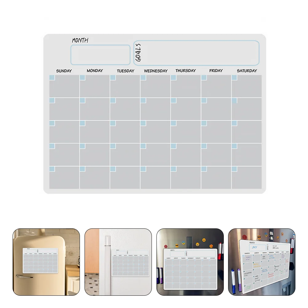 

1 Set Calendar Message Erasable Month Magnet Board Magnetic Board Planning Board