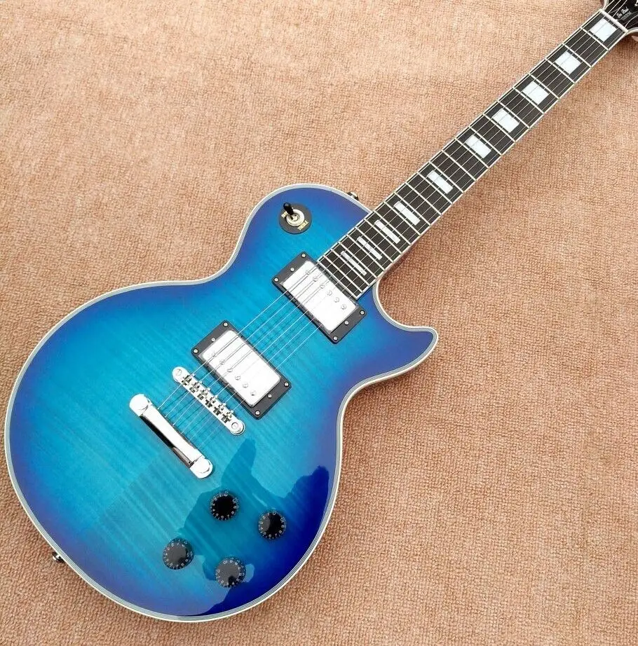 

New Rosewood Fingerboard 6 String Clear Blue Electric Guitar Fast Shipping