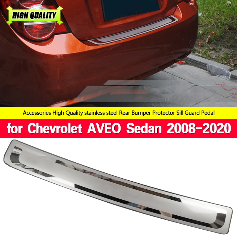 

1PC for Chevrolet AVEO Sedan 2008-2020 Stainless Steel Back Rear Trunk Sill Scuff Plate Protection Pedal Chromium Styling