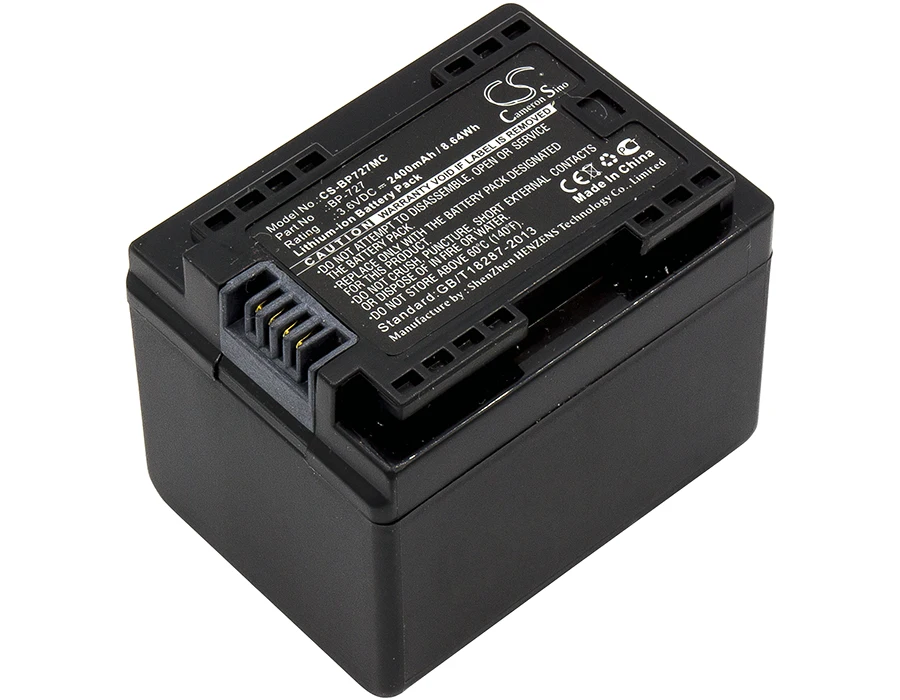 

CS 2400mAh/8.64Wh battery for Canon IXIA HF R306,LEGRIA HF R36,LEGRIA HF R37,LEGRIA HF R38,VIXIA HF M50,HF M500