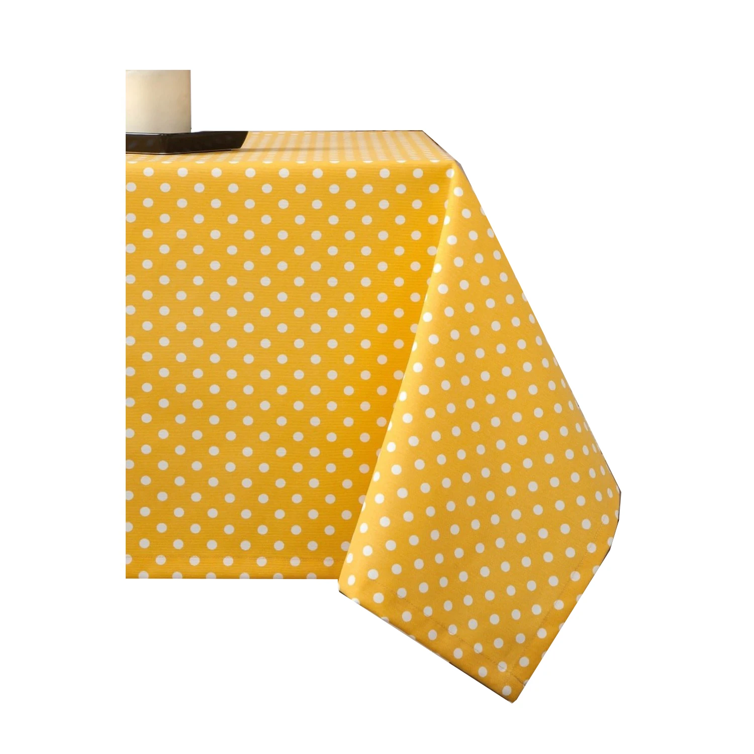 

Zeren Home Yellow Ground White Polka Dot Carefree Table Cloth 170x450 cm