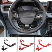 abs carbon fiber car styling steering wheel button frame decoration cover sticlers trim for ford maverick 2022 auto accessories