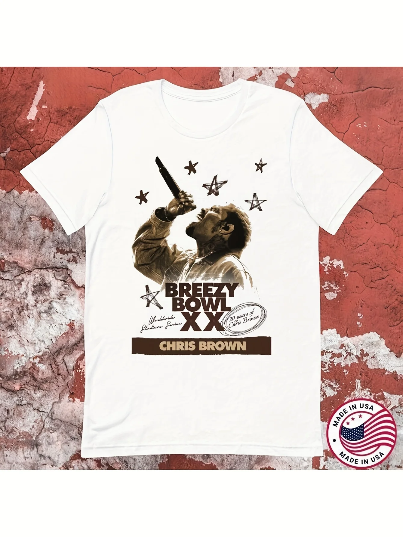 Фото НОВАЯ футболка Chris Brown Stadium World Tour 2025 Breezy Bowl XX, размер S-3XL, подарки, мужская спортивная одежда, мужская забавная мужская футболка, мужская футболка №1