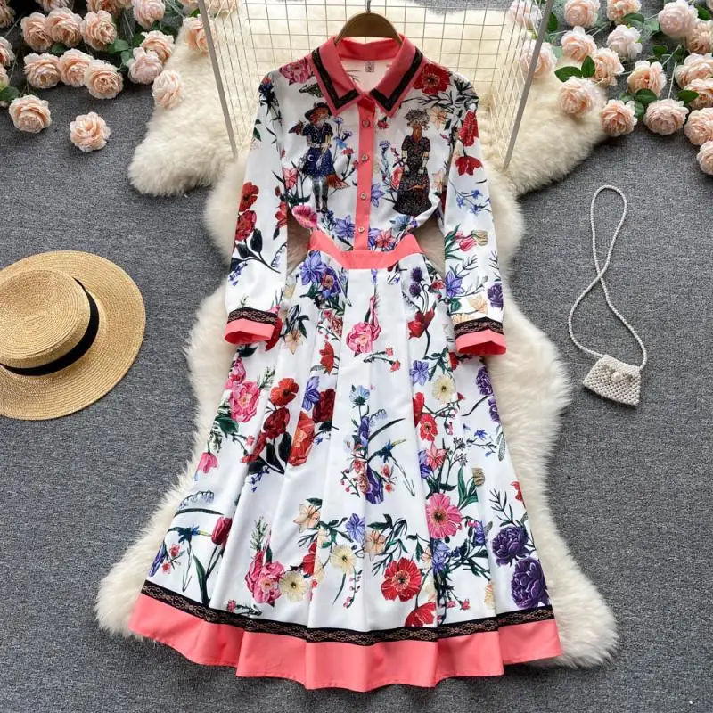 

Облегающее платье с высокой талией, платье-трапеция с длинным рукавом и отложным воротником, элегантное дамское длинное платье средней дли...