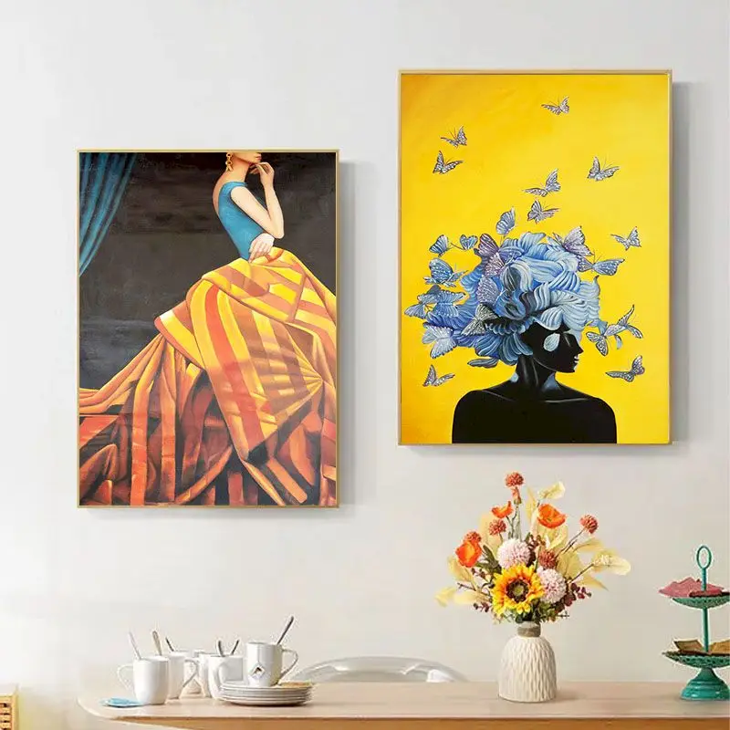 

CHENISTORY Diy Frame Painting By Number Woman Acrylic Paint On Canvas Pictures By Number Figure Home Decoration 40x50cm