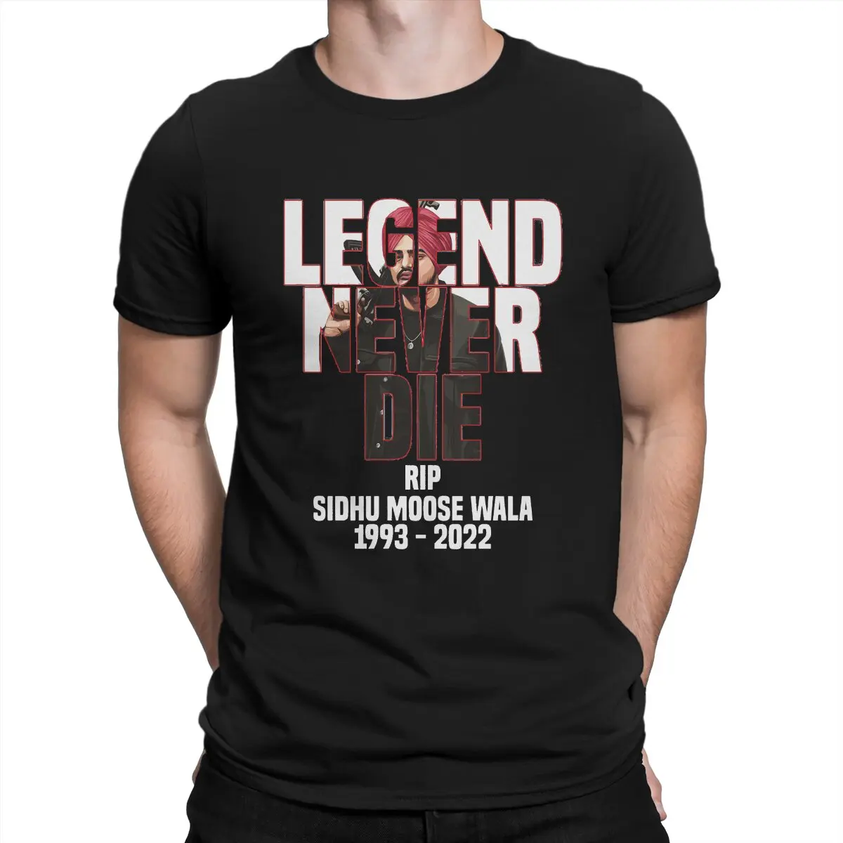 

Men's Legend Never Die T Shirts Sidhu Moose Wala Indian Rapper Pure Cotton Tops Vintage Short Sleeve Tees Original T-Shirts