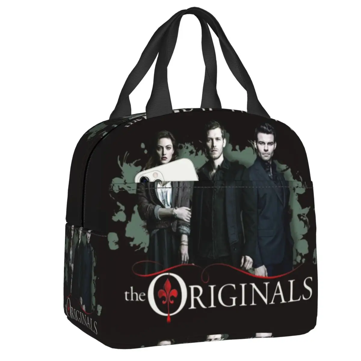 

Изолированная женская сумка для обеда Клаус Хейли и Элайджа, герметичные Дневники вампира, охлаждающая термальная Сумка-тоут для обеда, для...