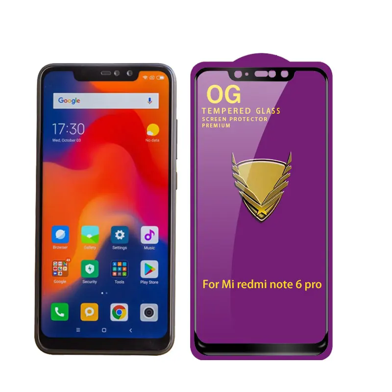 25 PCS Golden Armor OG Curved Full Glue Tempered Glass Screen protector For Xiaomi 10 Realme5 OPPO A91