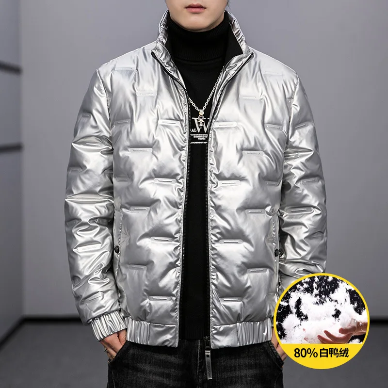Cotton coat Autumn and winter Men's coat Fashion casual stand collar cotton coat Thickened warm cotton jacket trend
