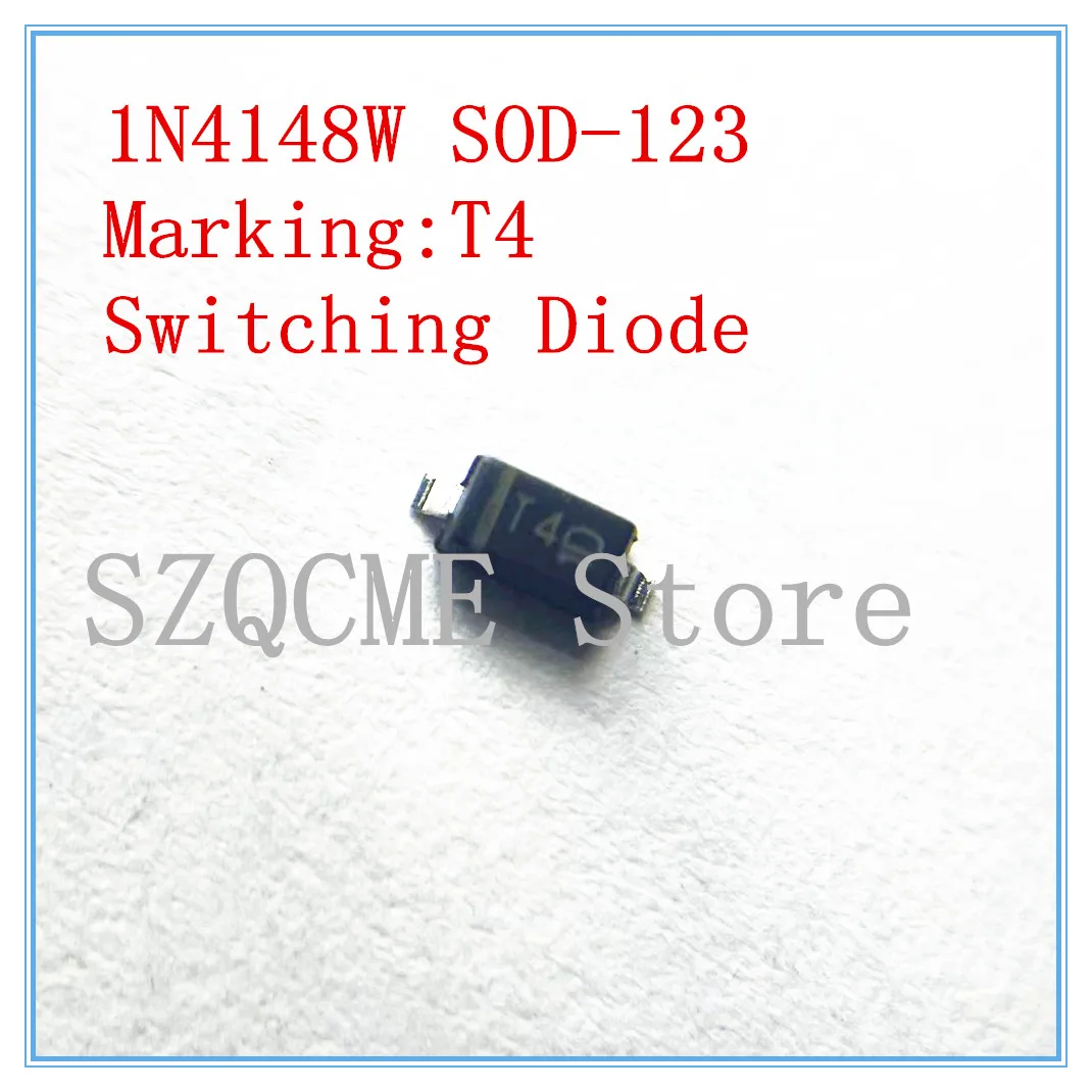 10 шт. 1N4148W 1N4148 4148 маркировка T4 SOD-123 SMD коммутационный диод 100 в ма |