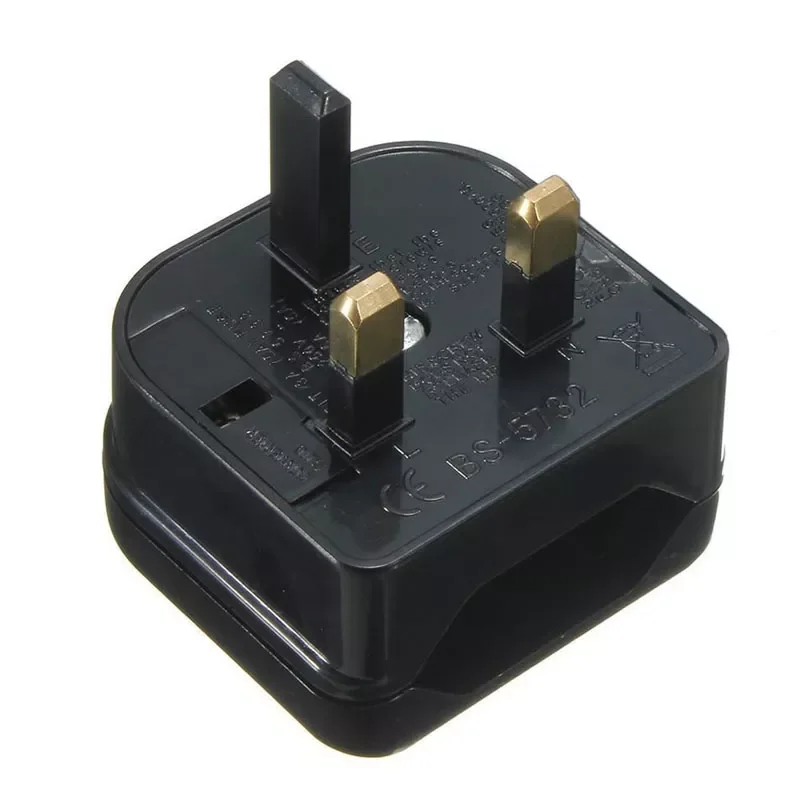 

European Euro EU 2 Pin to UK 3Pin Power Socket Travel Plug Adapter Converter New