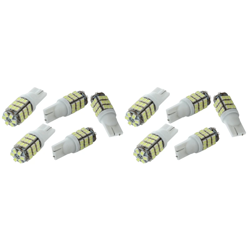 

10X T10 W5W 501 194 168 192 42 LED SMD White Car Wedge Side Light Bulb Lamp 12V