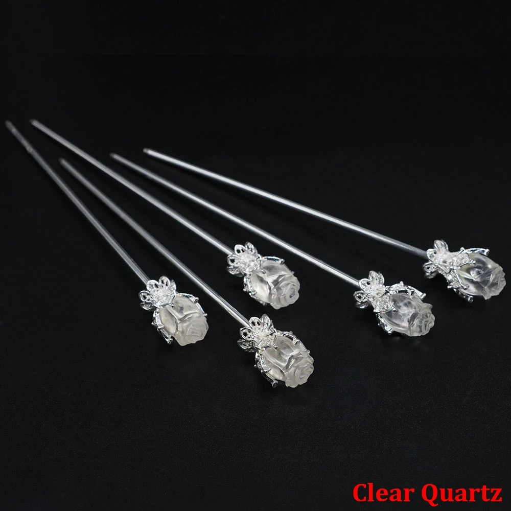 

Винтажные розовые палочки для волос из кристаллов флюорита