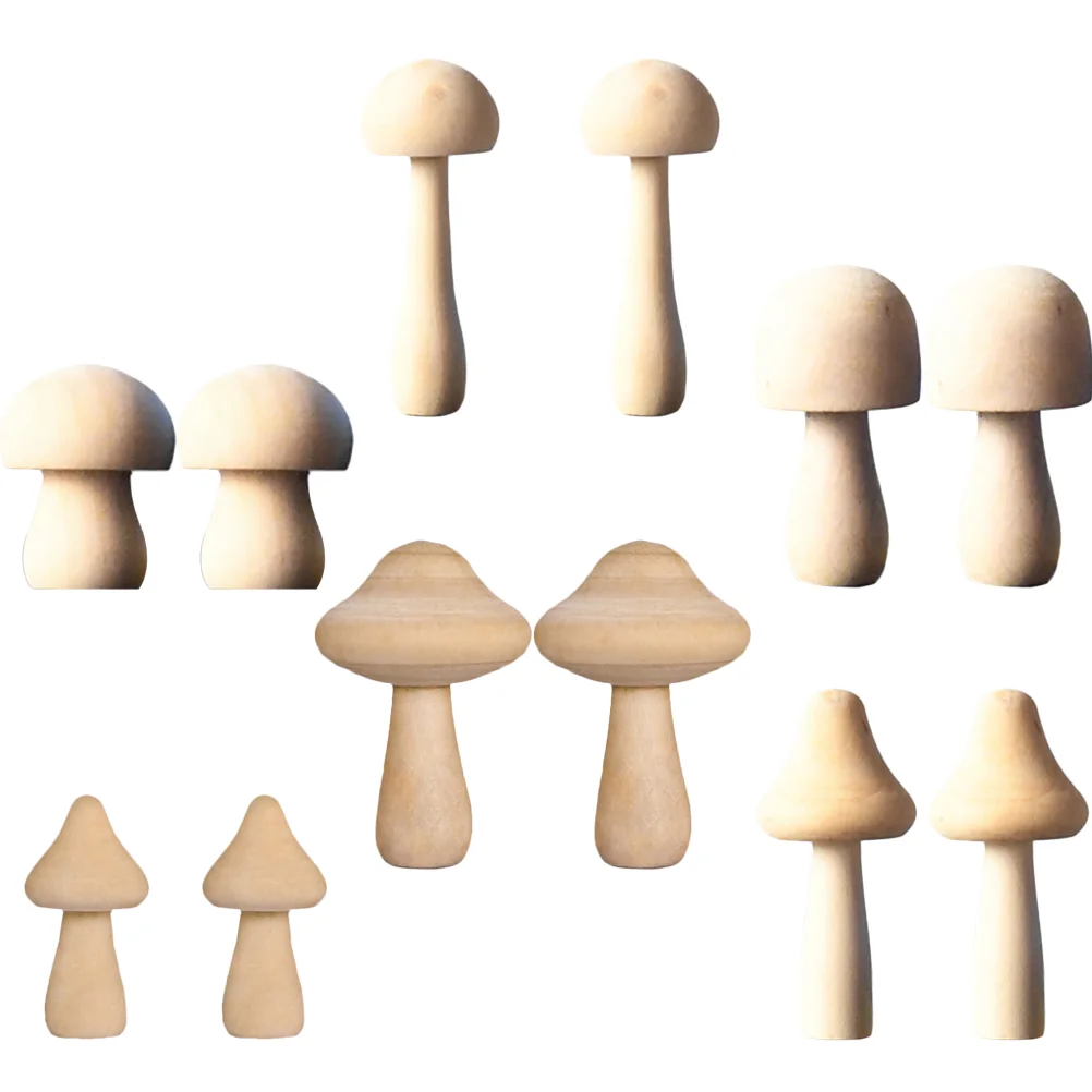 

12pcs Color Mushroom Various Sizes Diy Crafts Children Craft Mushrooms for House