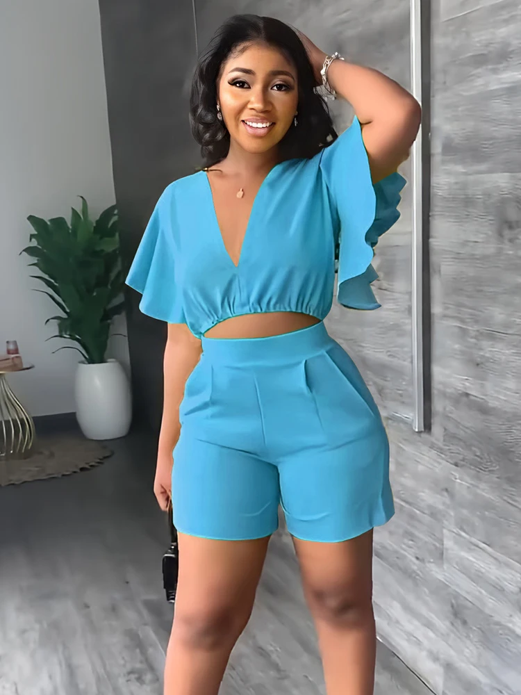 Повседневные спортивные костюмы летние комплекты из двух предметов укороченный