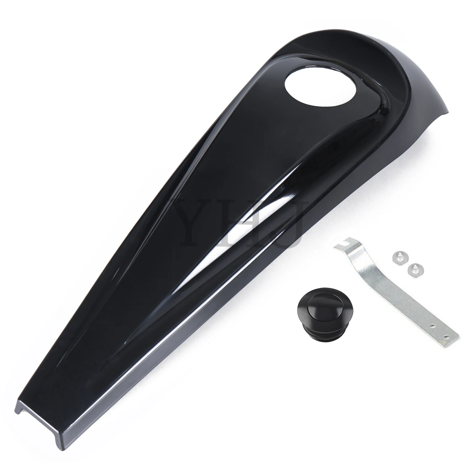 

Крышки топливной консоли приборной панели, крышка бензобака для мотоцикла Harley Touring Electra Glides Road Glides 2008-2022, глянцевый черный/хром