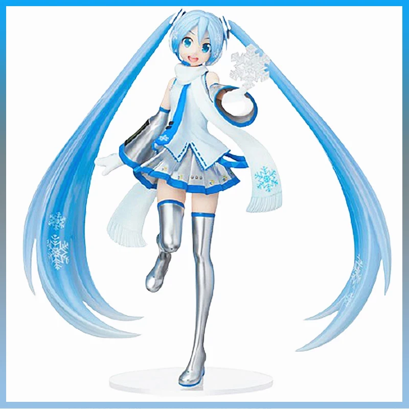 

22cm Anime Figures Kawaii Snowflake Standing Posture Girl Cute Doll Pvc Material Big Size Gifts for Children Christmas