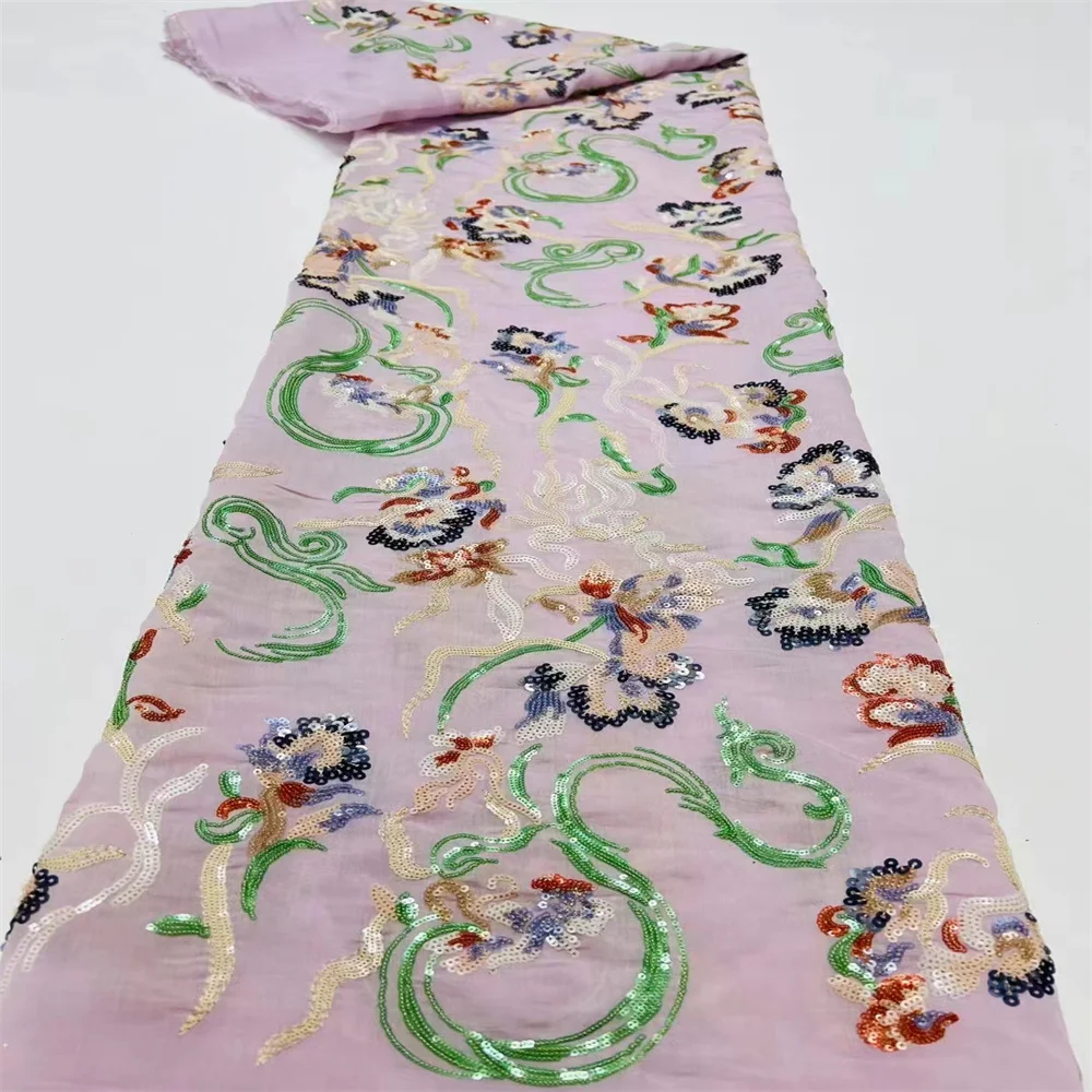 Новинка 2024 нигерийская кружевная ткань свадебная вышитая сетка 5 ярдов Новая