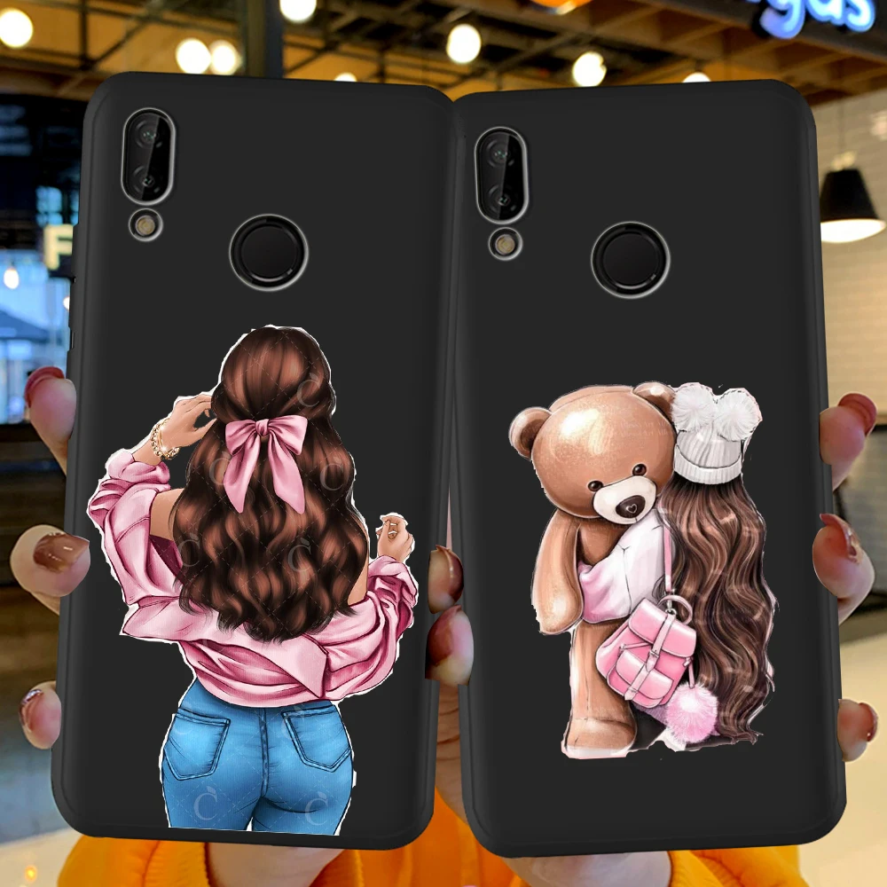 

Fashion Sketch Girl Back View Coque Silicone Funda for Huawei P40 P30 P20 P10 P8 Lite 2017 Mate 30 20 10 Lite Pro Phone Case