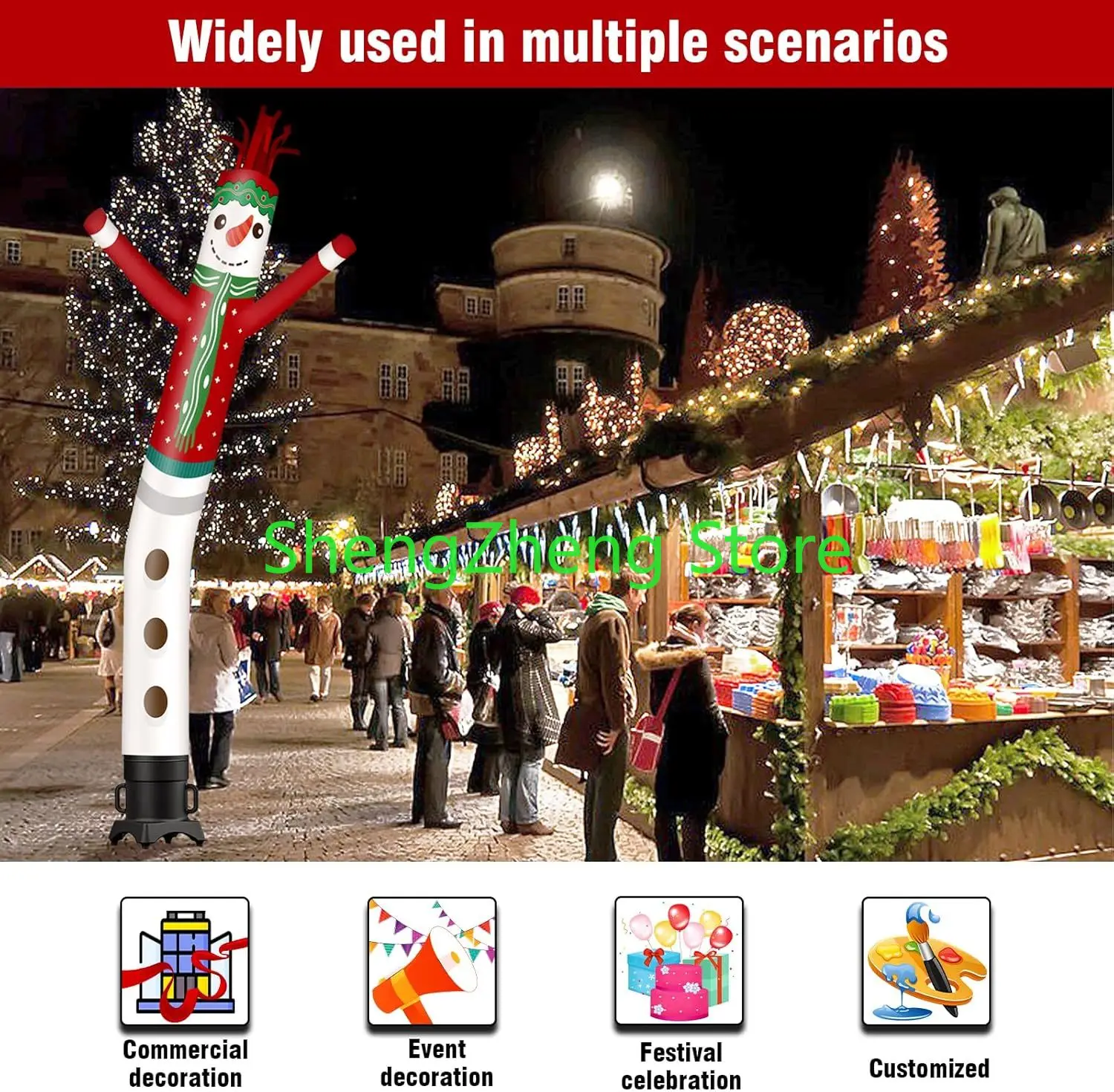 1 шт. 20 футов высокий снежинка/снеговик надувная трубка мужской дурацкий