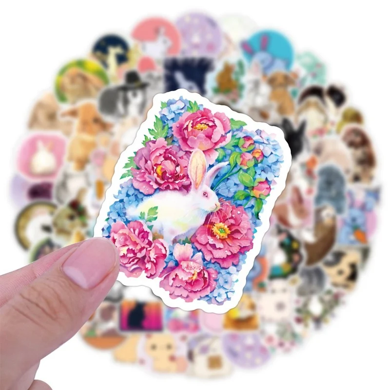 

100 шт. милые наклейки в виде кролика, животных, граффити, детская игрушка, дневник, чемодан, наклейки для скрапбукинга, милые игрушки для дете...