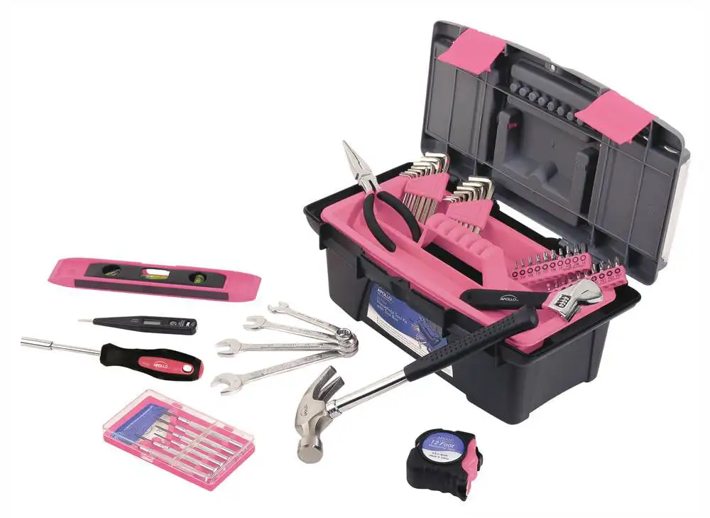 

53-Piece Tool Kit with Box Pink car accessories car products