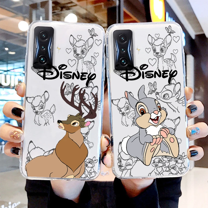 

Bambi Cartoon Rabbit Transparent Phone Case For Xiaomi Redmi K60 K50 K40 Gaming K30 K20 A1 Pro 5G 12C 11 10X 9T 9
