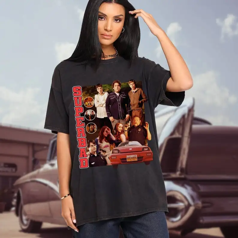 Футболка Superbad Movie Fogell Seth и Evan Винтажная рубашка из фильма