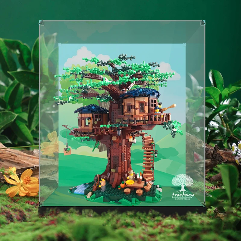 Акриловая витрина с рисунком 3 мм для Lego 21318 деревянный дом пылезащитная только