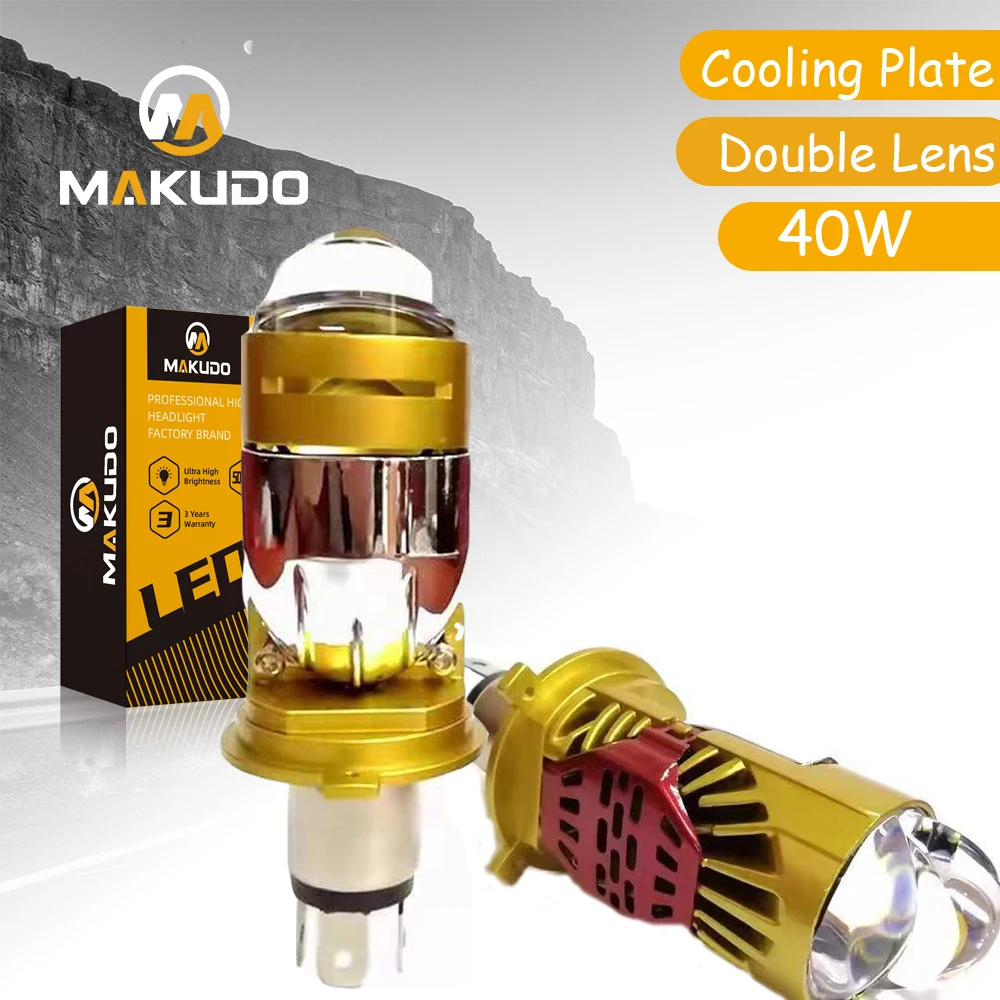 

Новинка 2023, светодиодный налобный фонарь H4 с двумя объективами, непосредственно подключенный яркий автомобильный мотоциклетный прожектор,...