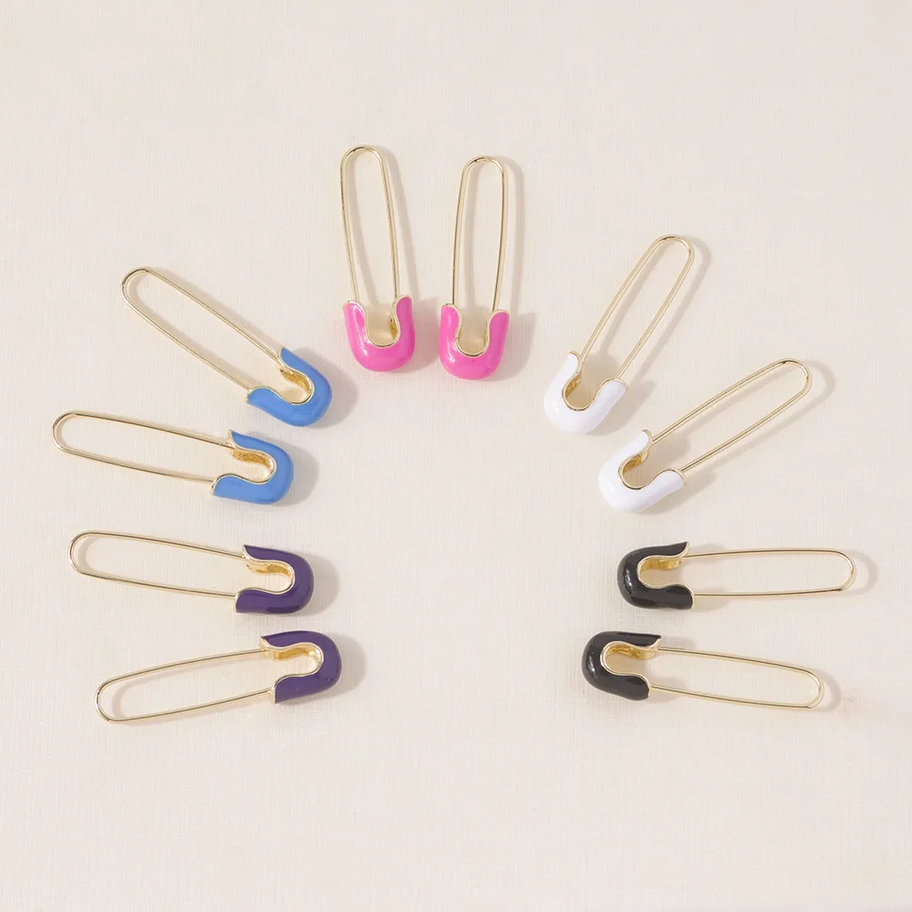 

New Fashion Drip Color Pin Stud Earrings For Women Simple Light Luxury Personality Jewelry Ladies Birthday Party Gifts Wholesale