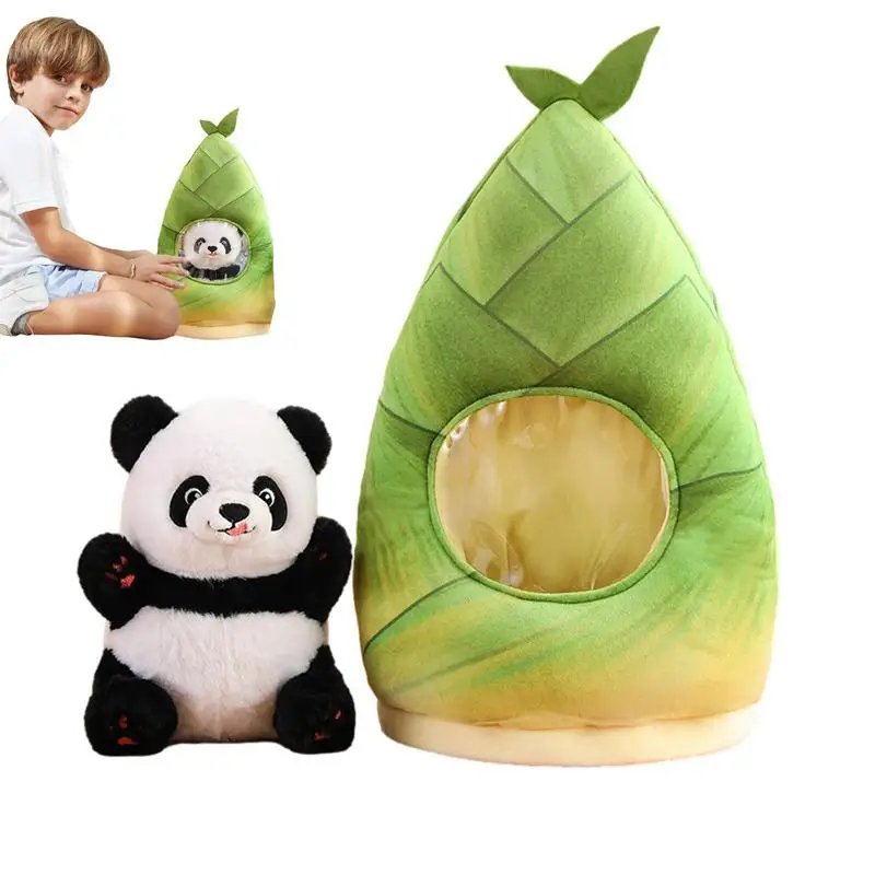 Hide-and-Seek Panda Plush Doll In Bamboos Sofa Car Decor Sur