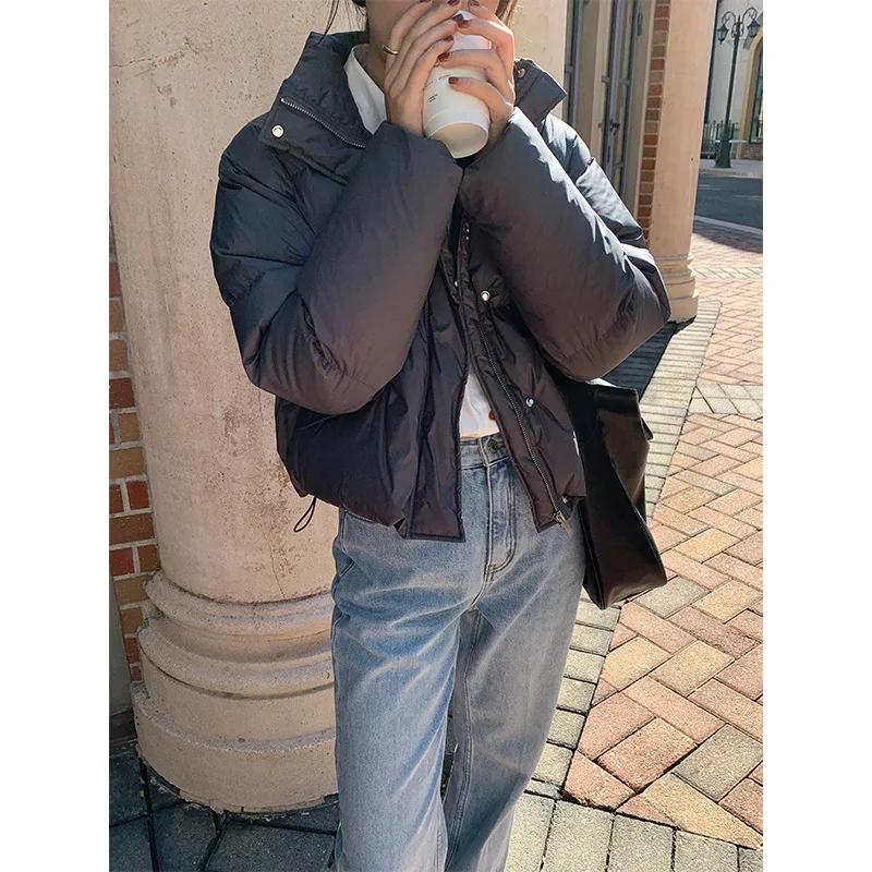 Down Jacket Female 2022 Winter New Korean Version of A Small White Duck Down Warm Bread Clothes Jacket