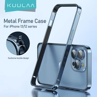 kuulaa phone case for iphone 13 12 pro max full lens protection cover for iphone 13 pro max plating metal back case coque