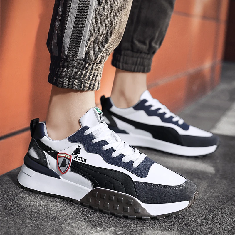 

2022Fashion Handmade Casual Shoes for Men Comfortable Men Lace Up Sneakers Anti-Slippery Men's Sports Casual Loafer Shoes