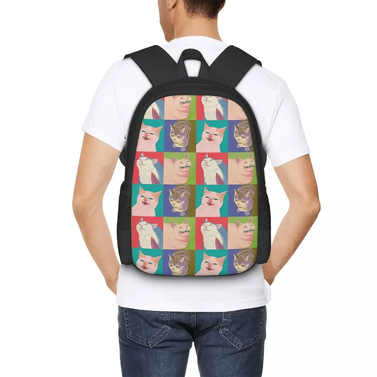 Four Meme Cats Of The Apocalypse Backpack for Girls Boys Travel RucksackBackpacks for Teenage school bag